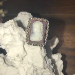 Vintage Shell Cameo Ring, SS, Size 7